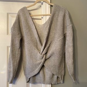 Goodnight macaroon gray sweater with twisted back